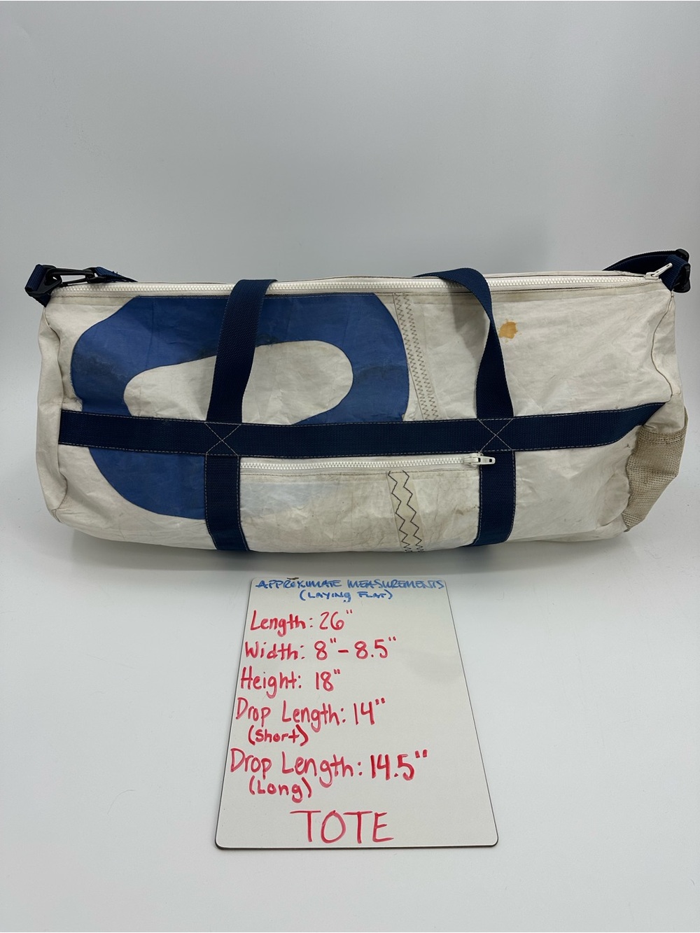 Navy & White Sailcloth Duffel Bag - Picture 16 of 16